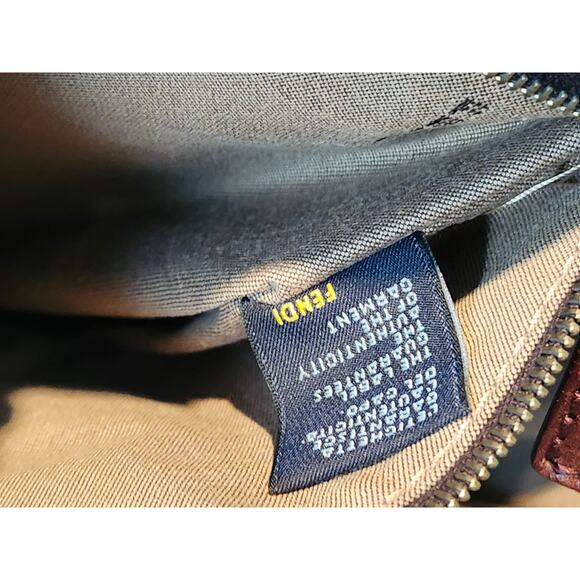 Fendi Western Zucchino Tote Shoulder Bag Brown Canvas and Leather Trim Vintage - Picture 15 of 15